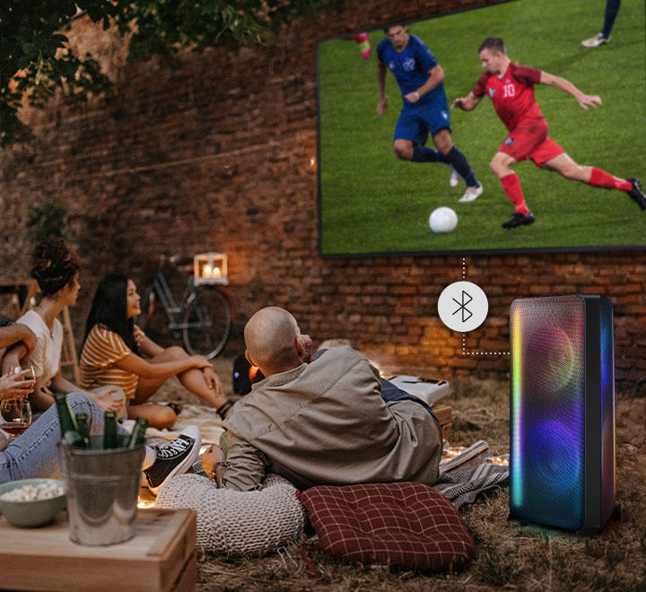 Samsung MXST50B | Haut-parleur portable puissant - Tour de son - Bluetooth - 240W - Fonction Karaoké - Lumières à DEL - Connexion Bluetooth multiple - Noir-Sonxplus St-Georges