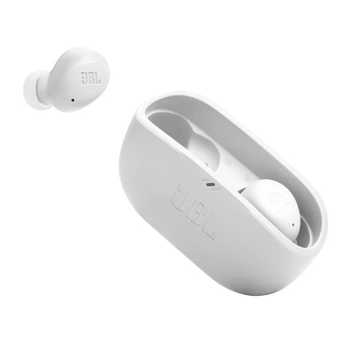 JBL Vibe Buds | Écouteurs intra-auriculaires - Sans fil - Bluetooth - Technologie Smart Ambient - Blanc-Sonxplus St-Georges