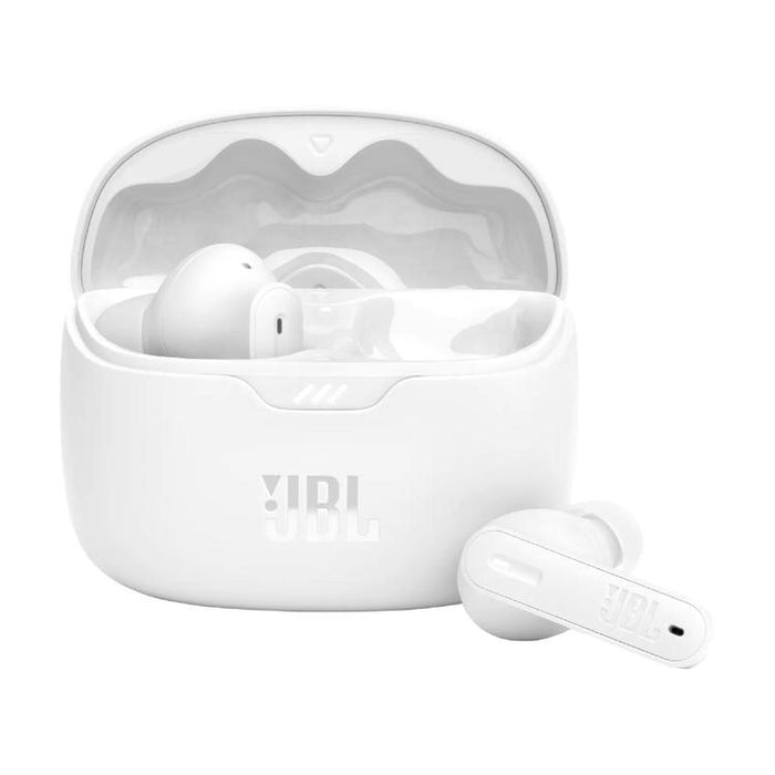 JBL Tune Beam | Écouteurs intra-auriculaires - 100% Sans fil - Bluetooth - Smart Ambient - Conception Stick-open - Blanc-Sonxplus St-Georges