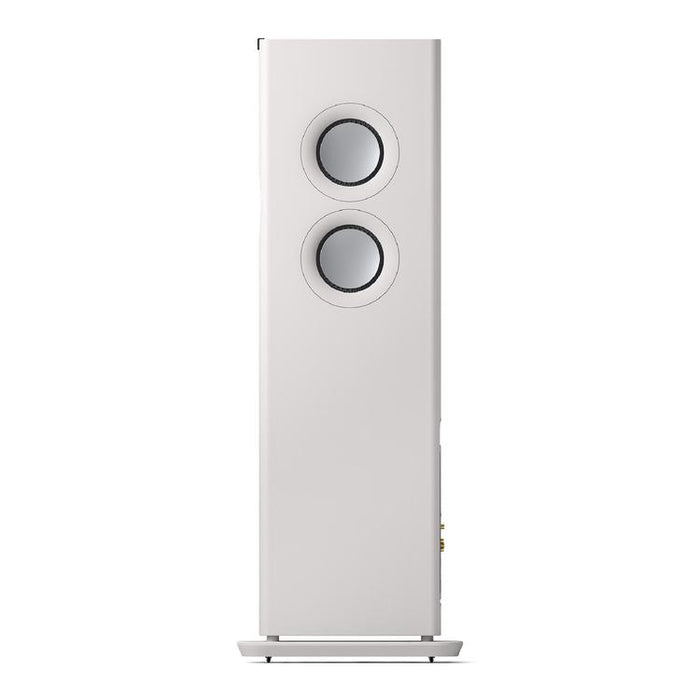 KEF LS60 WIRELESS | Haut-parleurs sur pieds HiFi sans fil - Tout-en-1 - Blanc Minérale - Paire-Sonxplus St-Georges