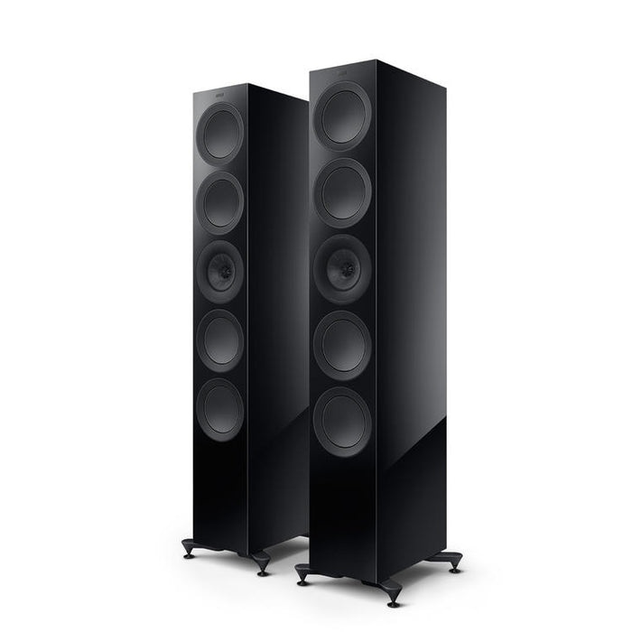 KEF R11 Meta | Haut-parleurs sur pieds - Bass Reflex 3 voies - Hi-Fi - Noir Laqué - Paire-Sonxplus St-Georges