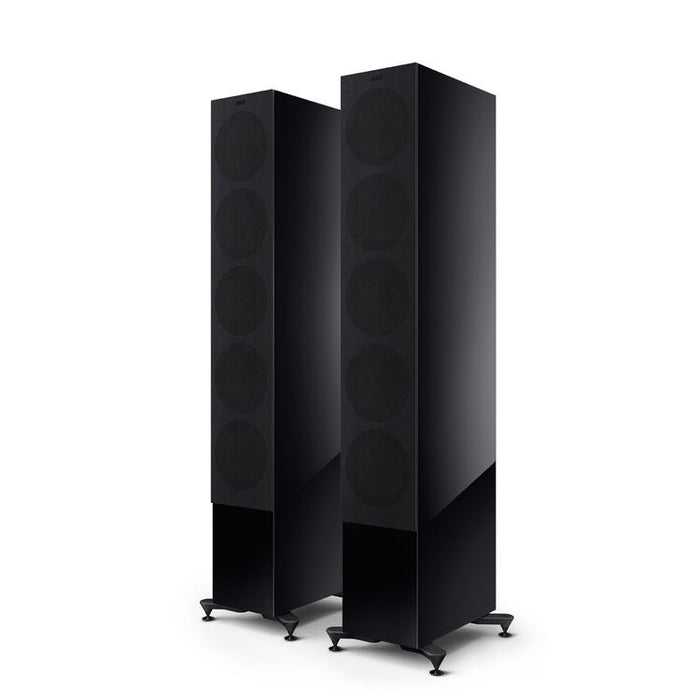 KEF R11 Meta | Haut-parleurs sur pieds - Bass Reflex 3 voies - Hi-Fi - Noir Laqué - Paire-Sonxplus St-Georges