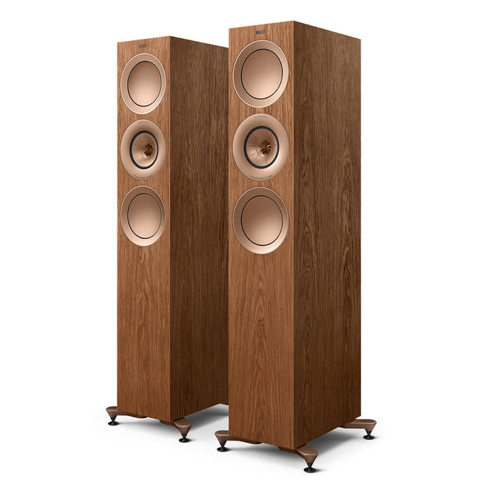 KEF R7 Meta | Haut-parleurs sur pieds - Bass Reflex 3 voies - Hi-Fi - Noyer - Paire-Sonxplus St-Georges