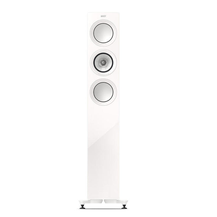 KEF R5 Meta | Haut-parleurs sur pieds - Bass Reflex 3 voies - Hi-Fi - Blanc Laqué - Paire-Sonxplus St-Georges