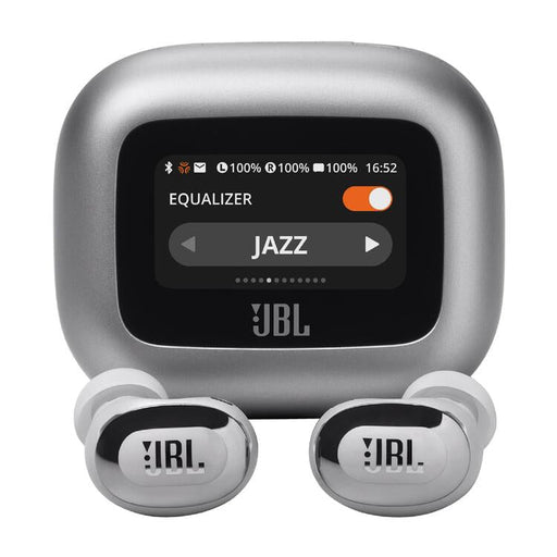 JBL Live Buds 3 | Écouteurs intra-auriculaires - Écran tactile LED 1,45" - Bluetooth - Argent-Sonxplus St-Georges