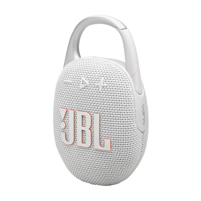 JBL Clip 5 | Haut-parleur à mousqueton portable - Bluetooth - IP67 - Blanc-Sonxplus St-Georges