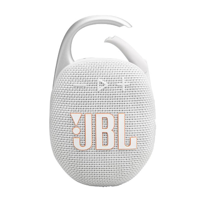 JBL Clip 5 | Haut-parleur à mousqueton portable - Bluetooth - IP67 - Blanc-Sonxplus St-Georges