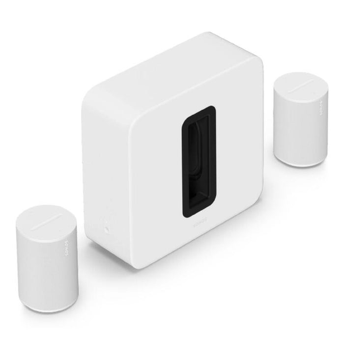 Sonos | Ensemble complémentaire haut de gamme pour cinéma maison - Sub 4 + 2 Era 100 - Blanc-Sonxplus St-Georges