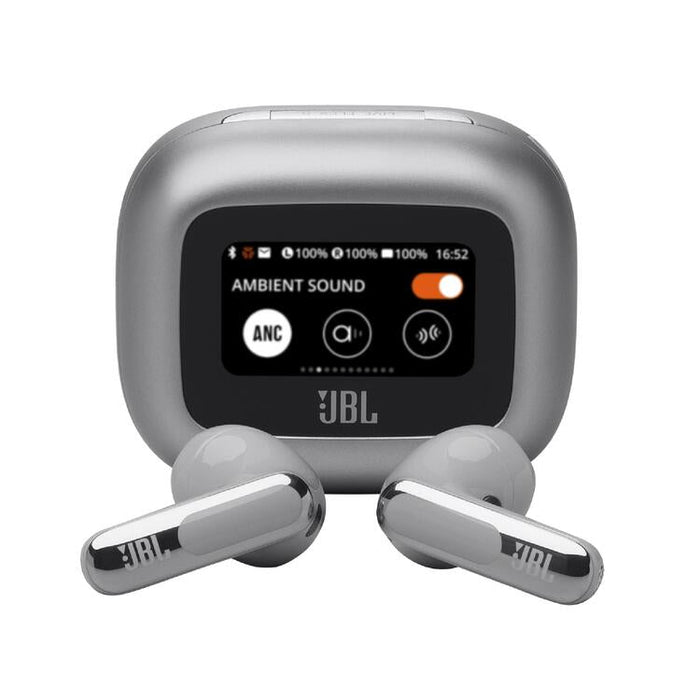 JBL Live Flex 3 | Écouteurs intra-auriculaire - Sans fil - Réduction de bruit - Écran tactile 1,45" - Argent-Sonxplus St-Georges