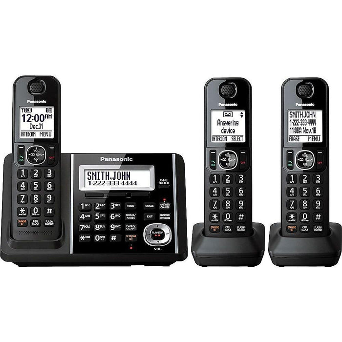 Panasonic KX-TGF343B | Téléphone sans fil - 3 combinés - Répondeur - Noir-Sonxplus St-Georges