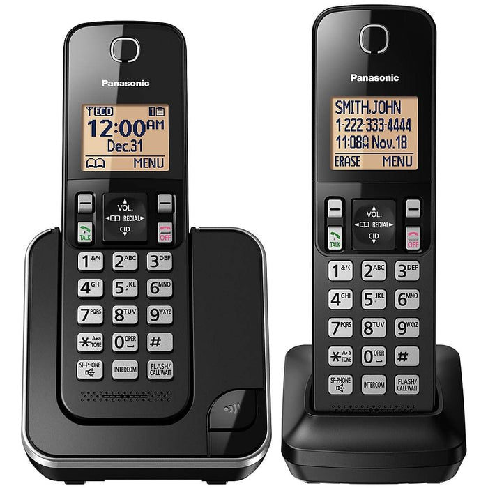 Panasonic KX-TGC382B | Téléphone sans fil - 2 combinés - Noir-Sonxplus St-Georges