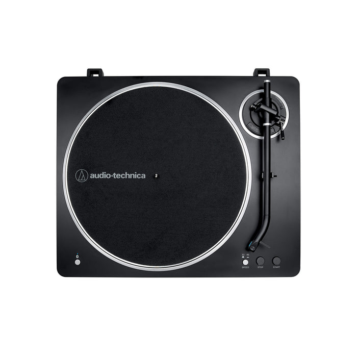Audio-Technica AT-LP70XBTBS | Table tournante Stéréo - Sans fil - Bluetooth - Entraînement par courroie - Entièrement automatique - Noir/Argent-Sonxplus St-Georges