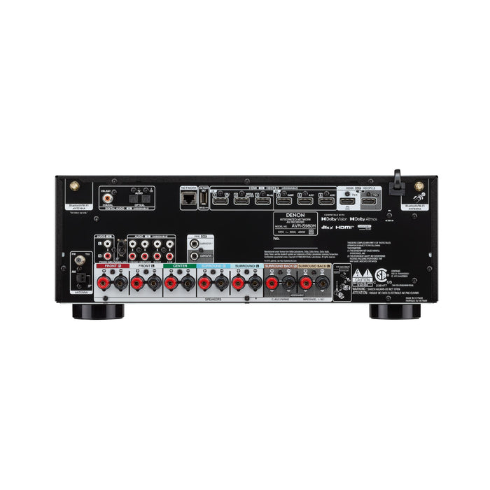 Denon AVR-S980H | Récepteur AV - 7.2 canaux d'amplification - Cinéma maison - 8K - HEOS - Noir-Sonxplus St-Georges