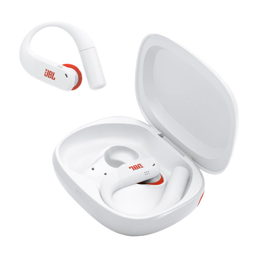 JBL Endurance Peak 4 | Écouteurs intra-auriculaire - TwistLock - Blanc/Orange-Sonxplus St-Georges