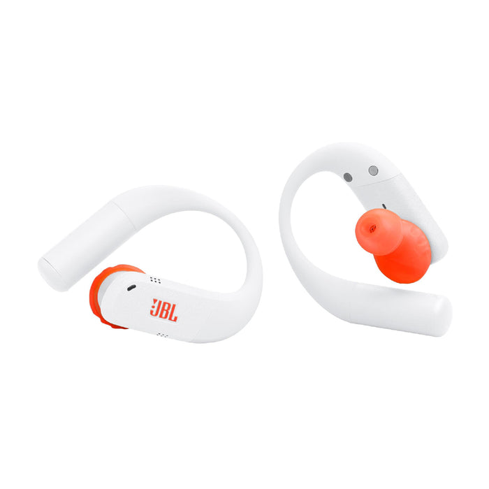 JBL Endurance Peak 4 | Écouteurs intra-auriculaire - TwistLock - Blanc/Orange-Sonxplus St-Georges