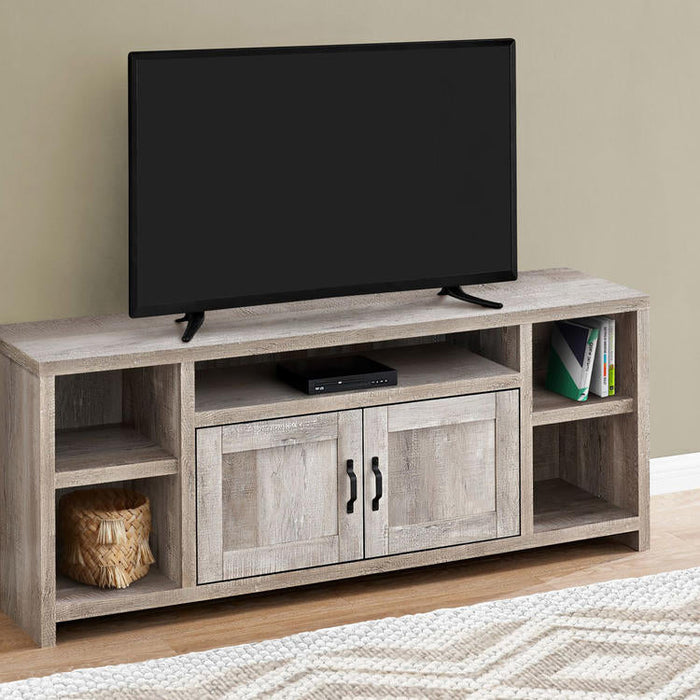 Monarch Specialties I 2742 | Meuble TV - 60" - Imitation bois - Taupe-Sonxplus St-Georges