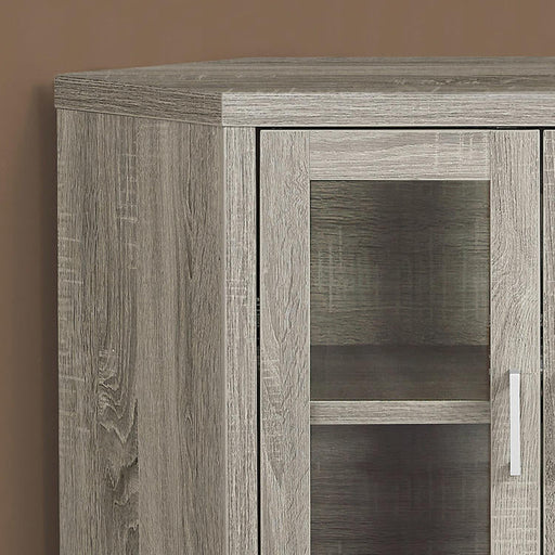 Monarch Specialties I 2701 | Meuble TV - 42" - En coin - Portes vitrés - Taupe Foncé-Sonxplus St-Georges