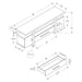 Monarch Specialties I 2725 | Meuble TV - 60" - Dessus en simili-ciment - Blanc-Sonxplus St-Georges