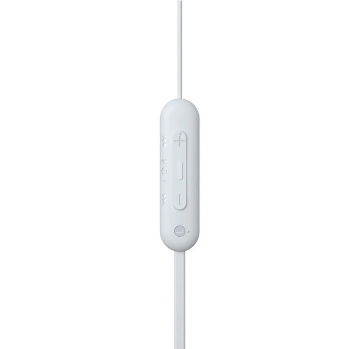 Sony WI-C100 | Écouteurs intra-auriculaires - Sans fil - Bluetooth - Autour du cou - Microphone - IPX4 - Blanc-Sonxplus St-Georges