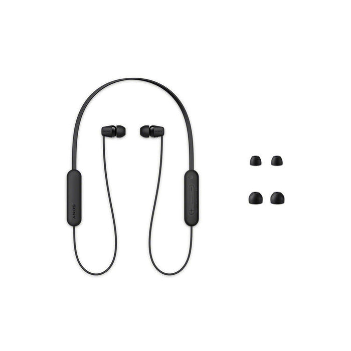 Sony WI-C100 | Écouteurs intra-auriculaires - Sans fil - Bluetooth - Autour du cou - Microphone - IPX4 - Noir-Sonxplus St-Georges