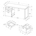 Monarch Specialties I 7143 | Meuble d'ordinateur - 60" - Métal argent - Espresso-Sonxplus St-Georges