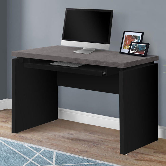 Monarch Specialties I 7439 | Meuble d'ordinateur - Compact - Grand plateau de clavier - Dessus gris - Noir-Sonxplus St-Georges