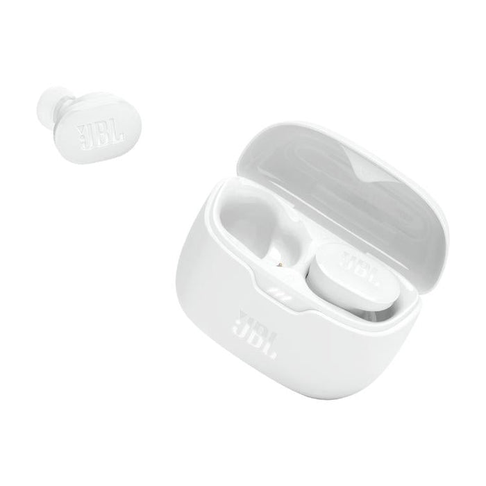 JBL Tune Buds | Écouteurs intra-auriculaires - 100% Sans fil - Bluetooth - Réduction de bruit - 4 microphones - Blanc-Sonxplus St-Georges