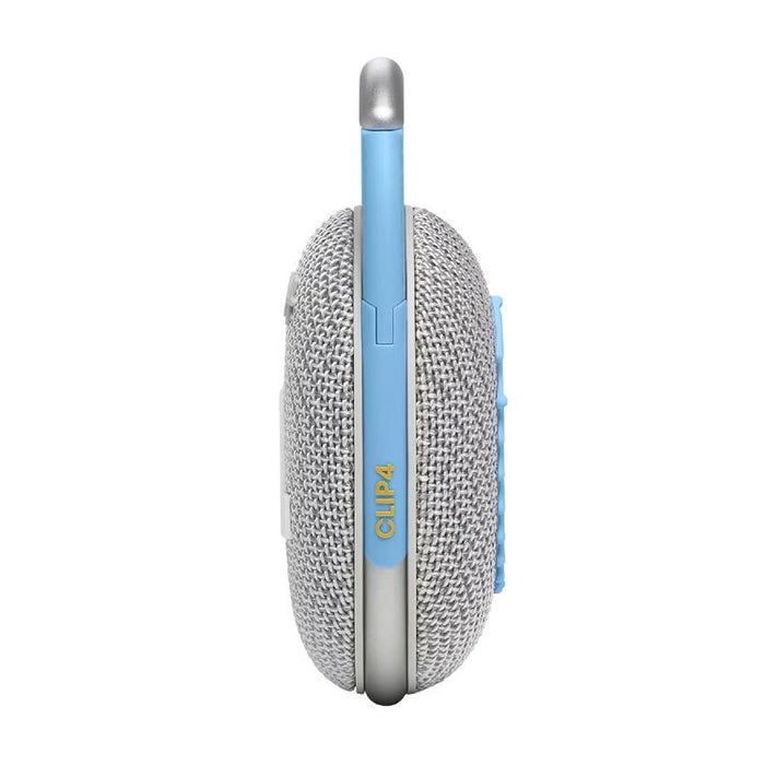 JBL Clip 4 Eco | Haut-parleur - Ultra-portable - Étanche - Bluetooth - Mousqueton intégré - Blanc-Sonxplus St-Georges