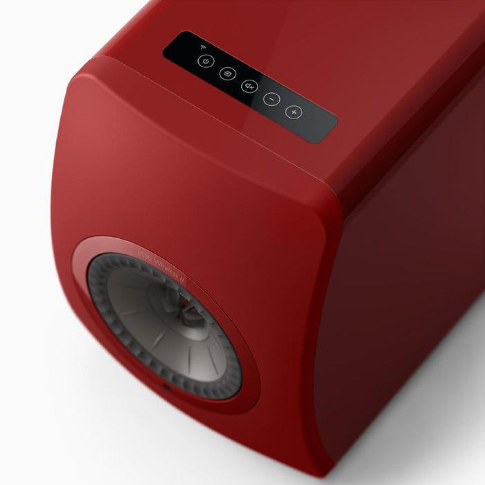 KEF LS50 WIRELESS II | Haut-parleurs HiFi Sans fil - Absorption des métamatériaux - Rouge Crimson - Paire-Sonxplus St-Georges