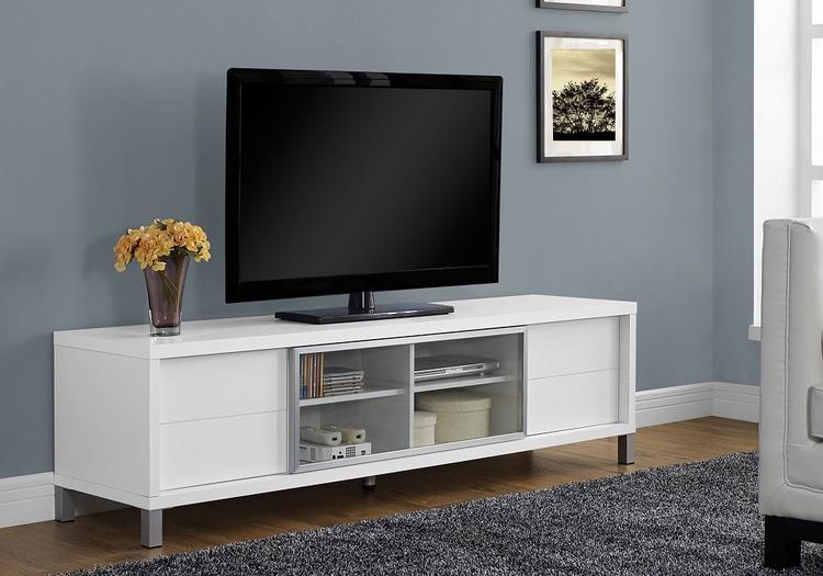 Monarch Specialties I2537 | Meuble Téléviseur - 70" - Blanc-Sonxplus St-Georges