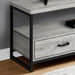 Monarch Specialties I 2871 | Meuble TV - 48" - 2 Tiroirs de rangement - Métal noir - Imitation bois Gris-Sonxplus St-Georges